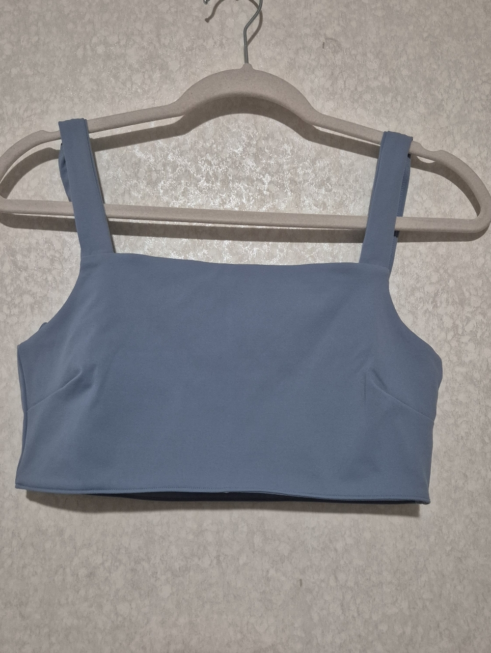 PARAGON Square Neck Crop Top-Sport Bra in Dusty Blue...Size:S